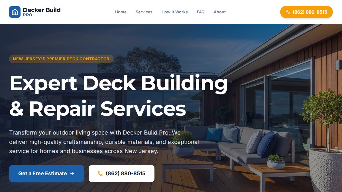 Screenshot of deckerbuildpro.com interface