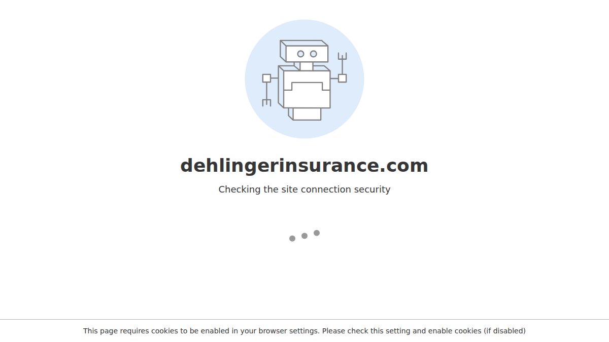 Screenshot of dehlingerinsurance.com interface