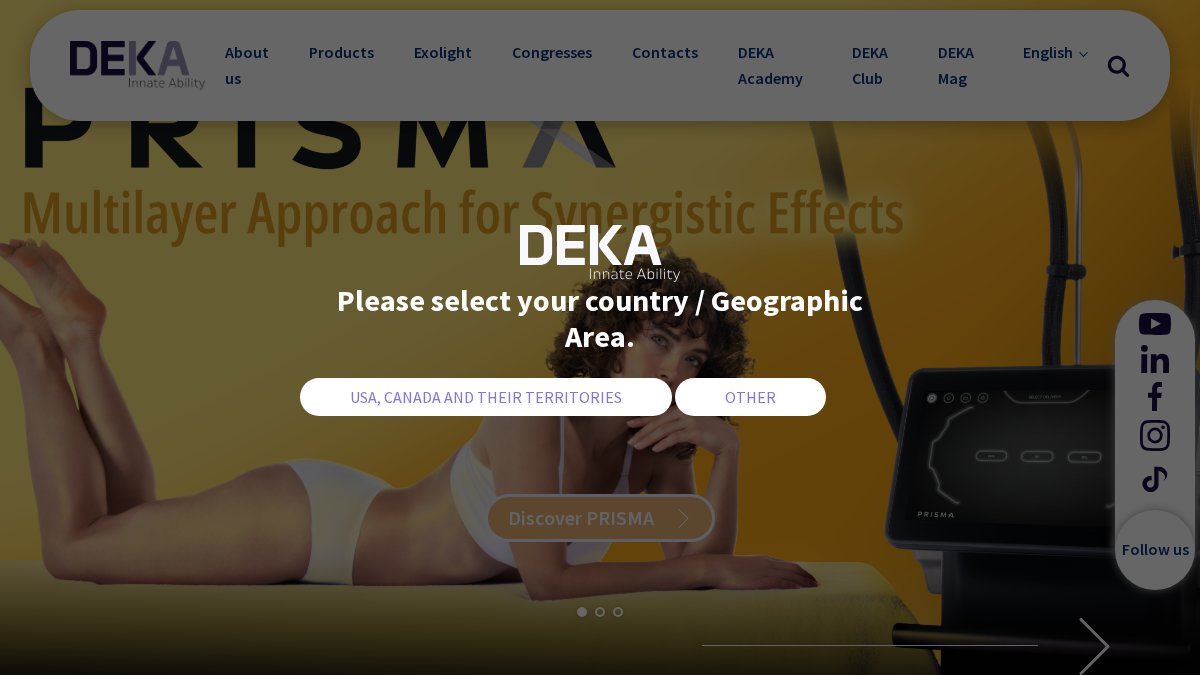 Screenshot of dekalaser.com interface