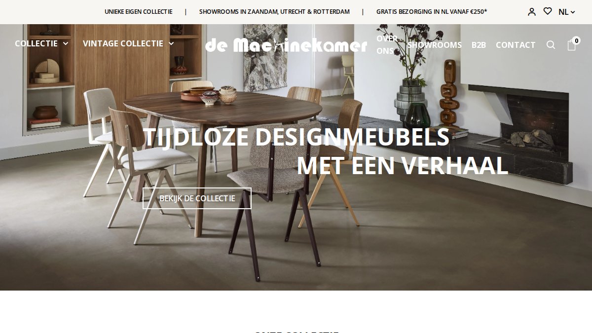 Screenshot of demachinekamer.nl interface