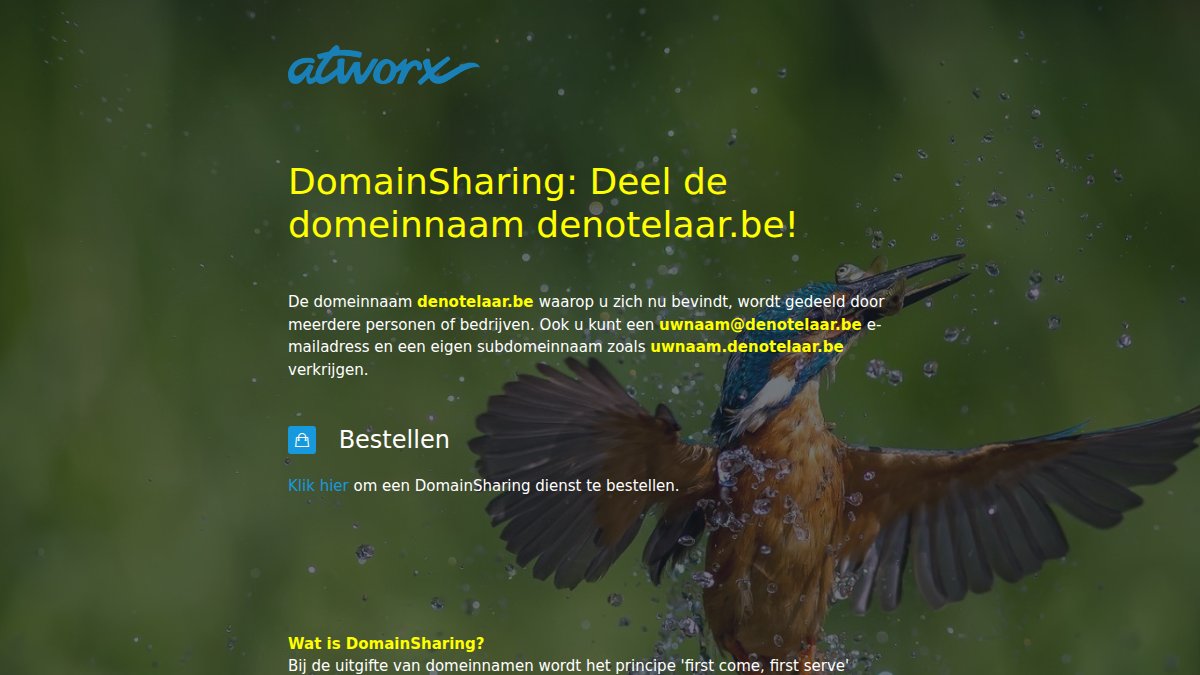 Screenshot of denotelaar.be interface