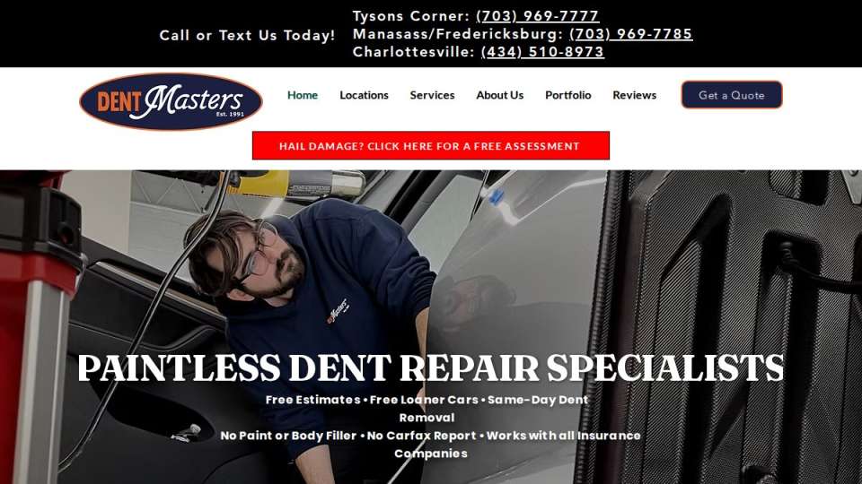Screenshot of dentmasters.com interface