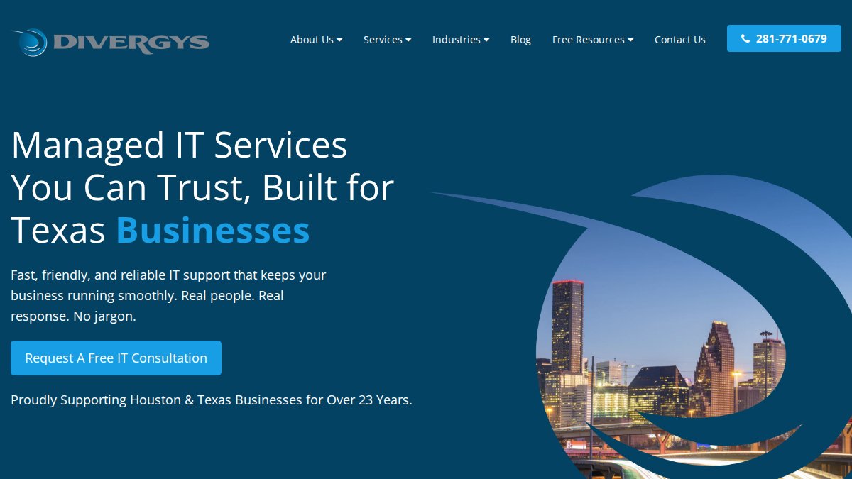 Screenshot of divergys.com interface