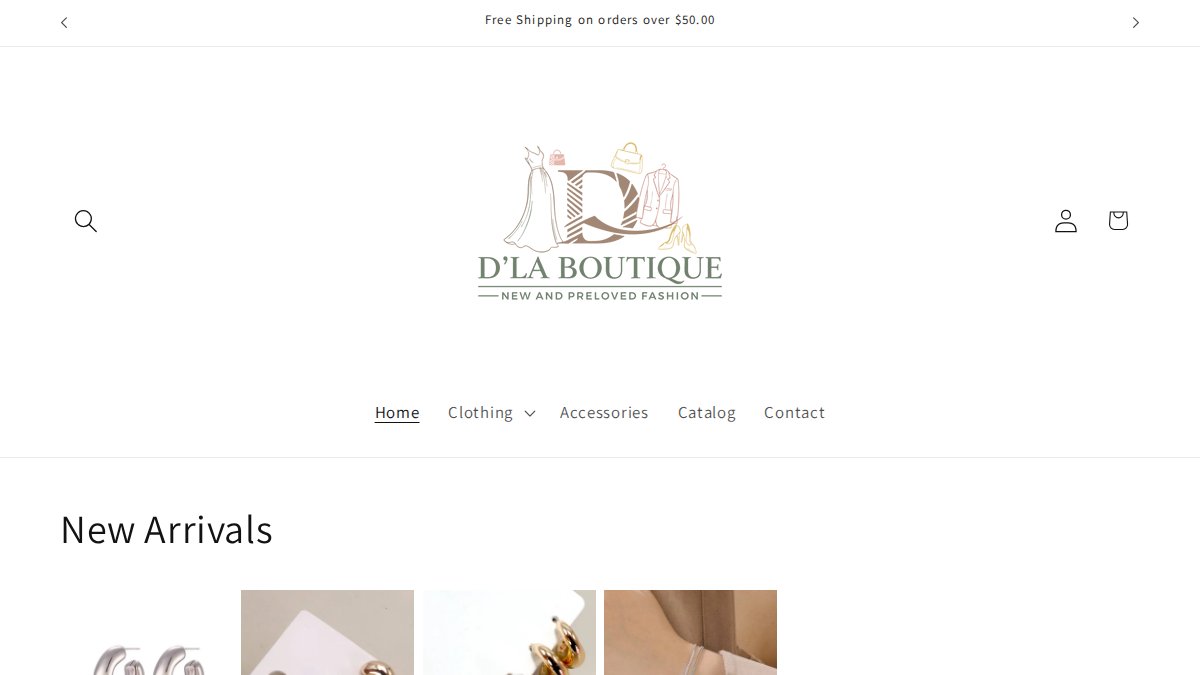 Screenshot of dlaboutique.shop interface