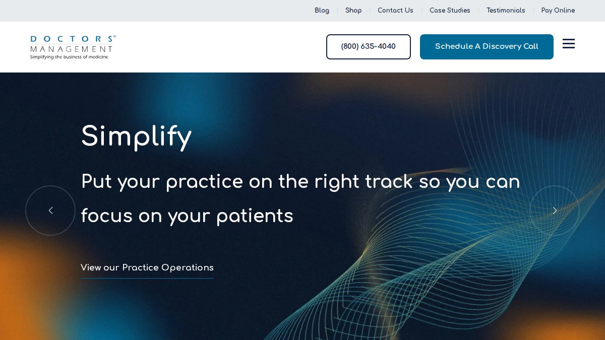 Screenshot of doctorsmanagement.com interface