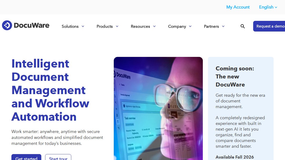 Screenshot of docuware.com interface