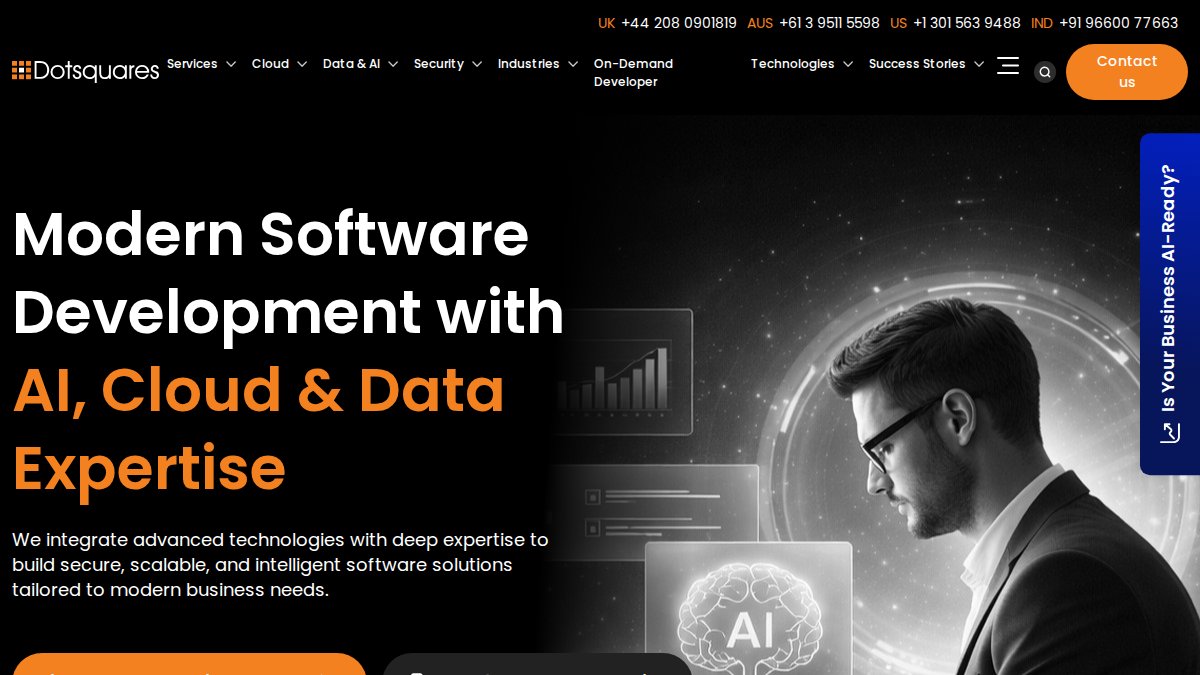 Screenshot of dotsquares.com interface