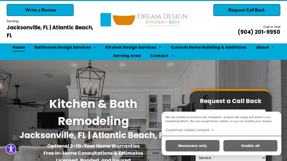 Screenshot of dreamdesignkb.com interface