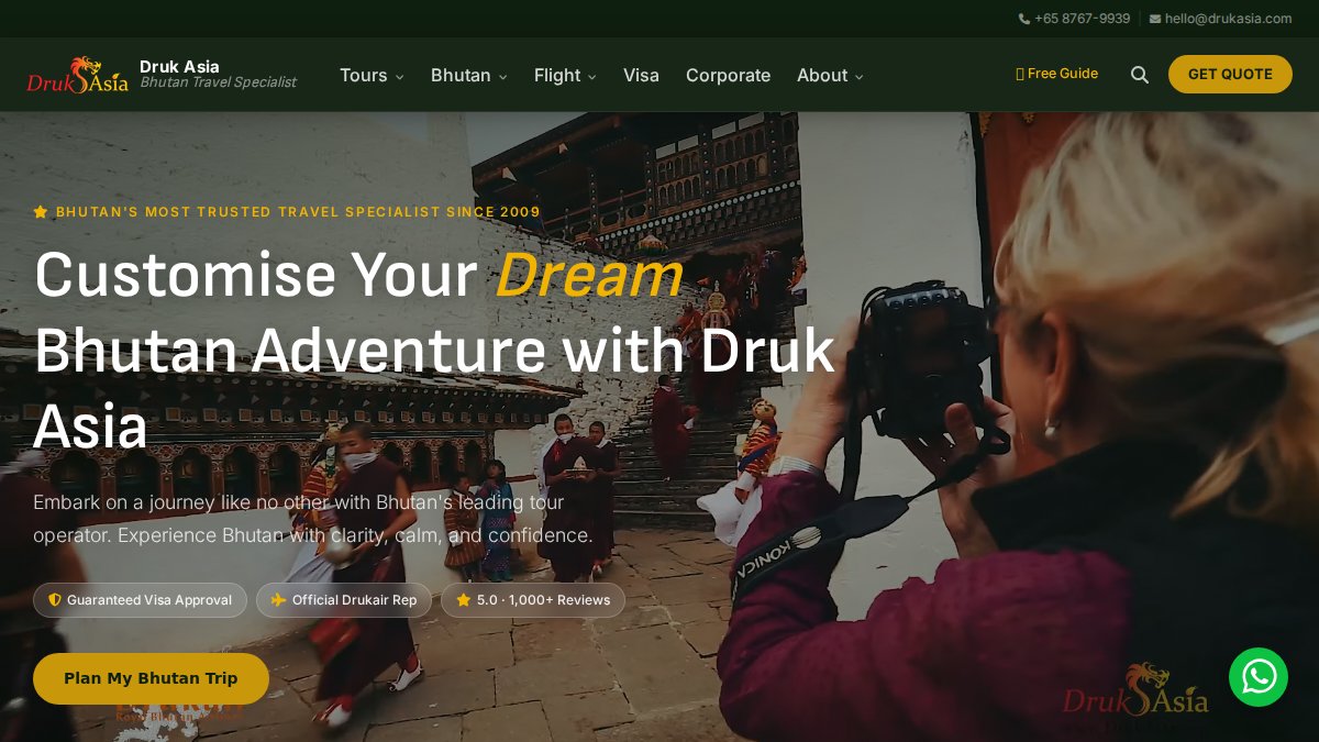 Screenshot of drukasia.com interface