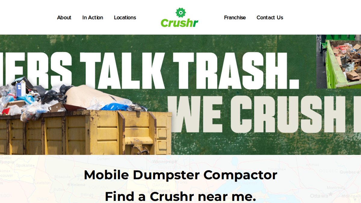 Screenshot of dumpstercrushr.com interface