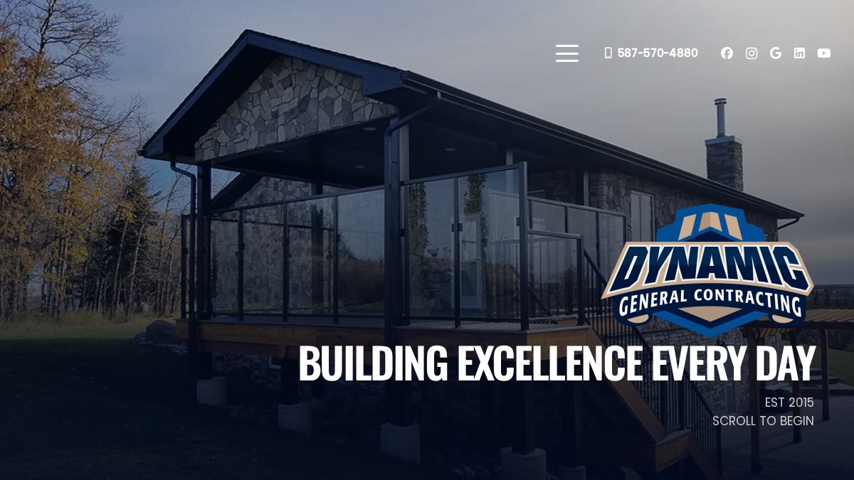Screenshot of dynamicgeneralcontracting.ca interface