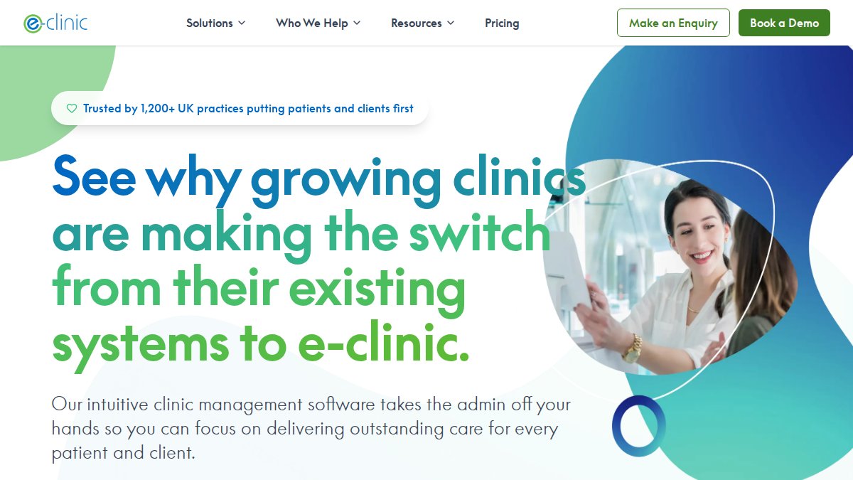 Screenshot of e-clinic.co.uk interface