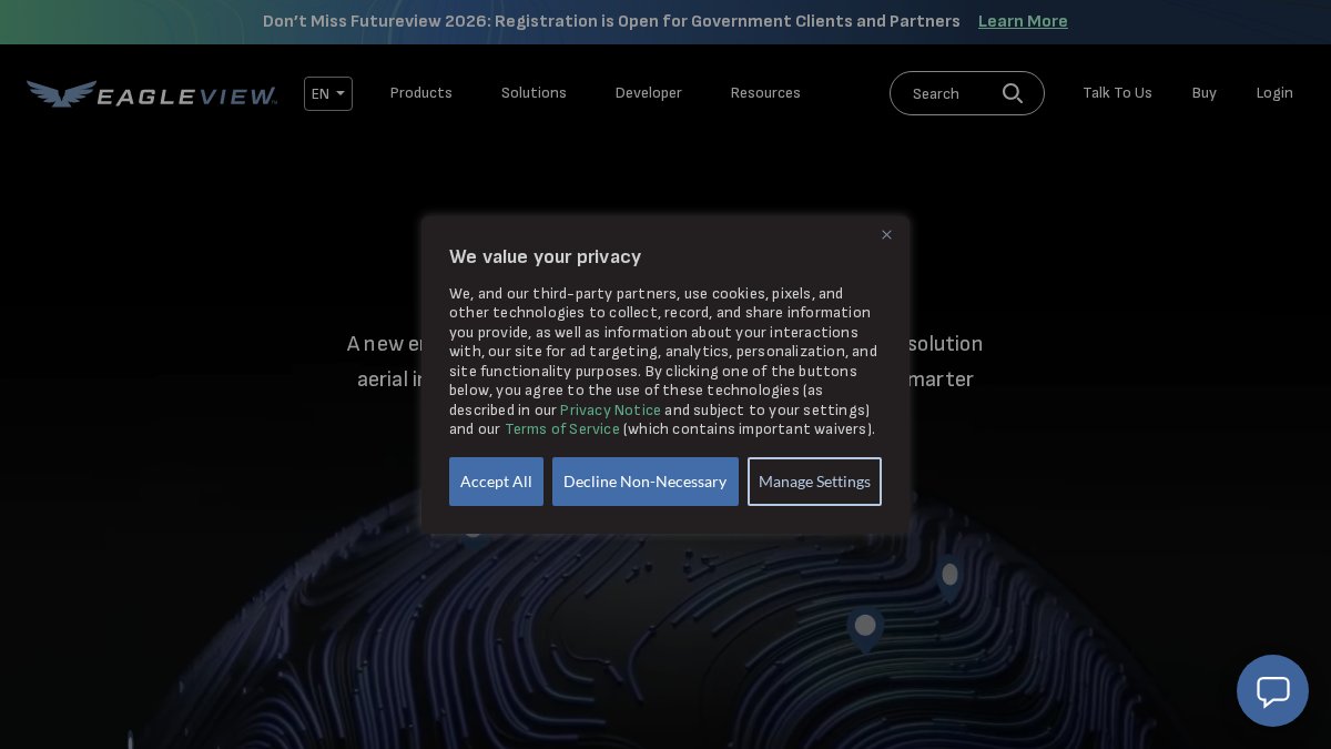Screenshot of eagleview.com interface