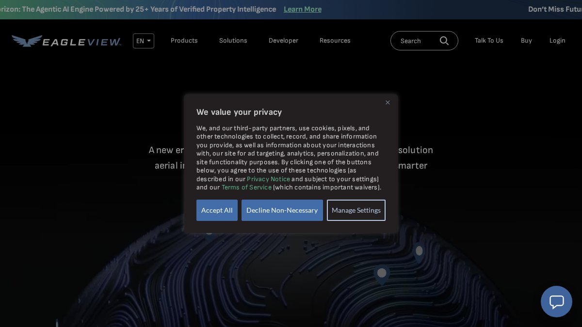 Screenshot of eagleview.com interface