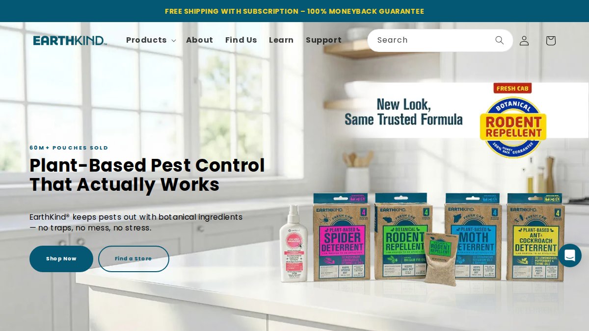 Screenshot of earthkind.com interface