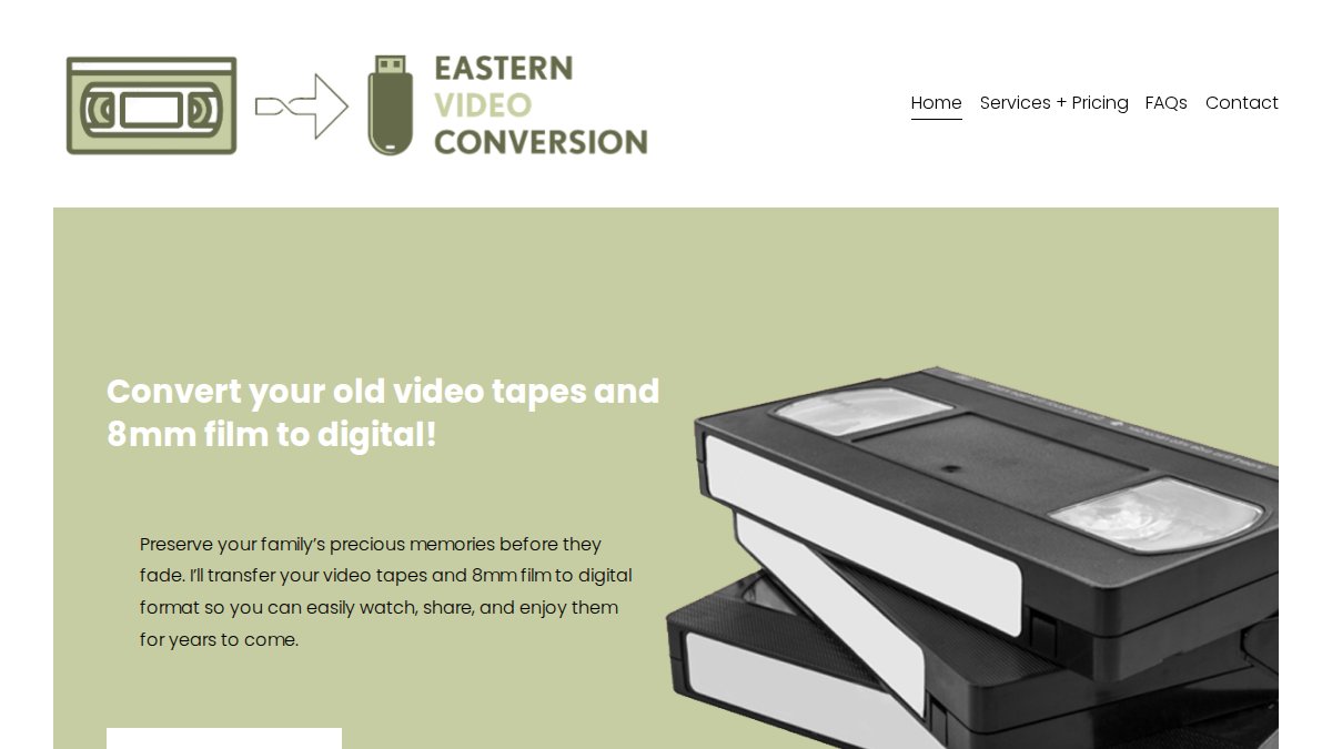 Screenshot of easternvideoconversion.com.au interface