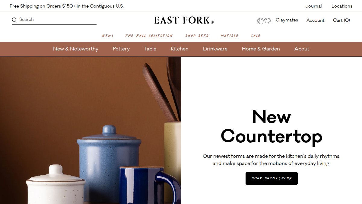 Screenshot of eastfork.com interface