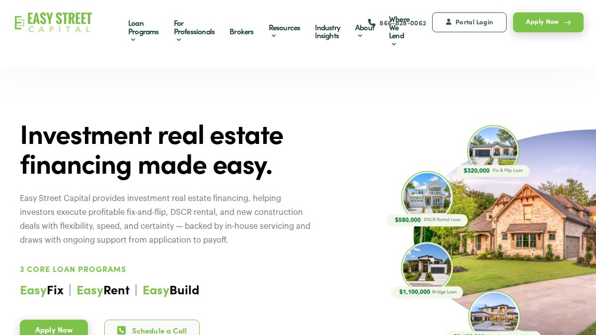 Screenshot of easystreetcap.com interface