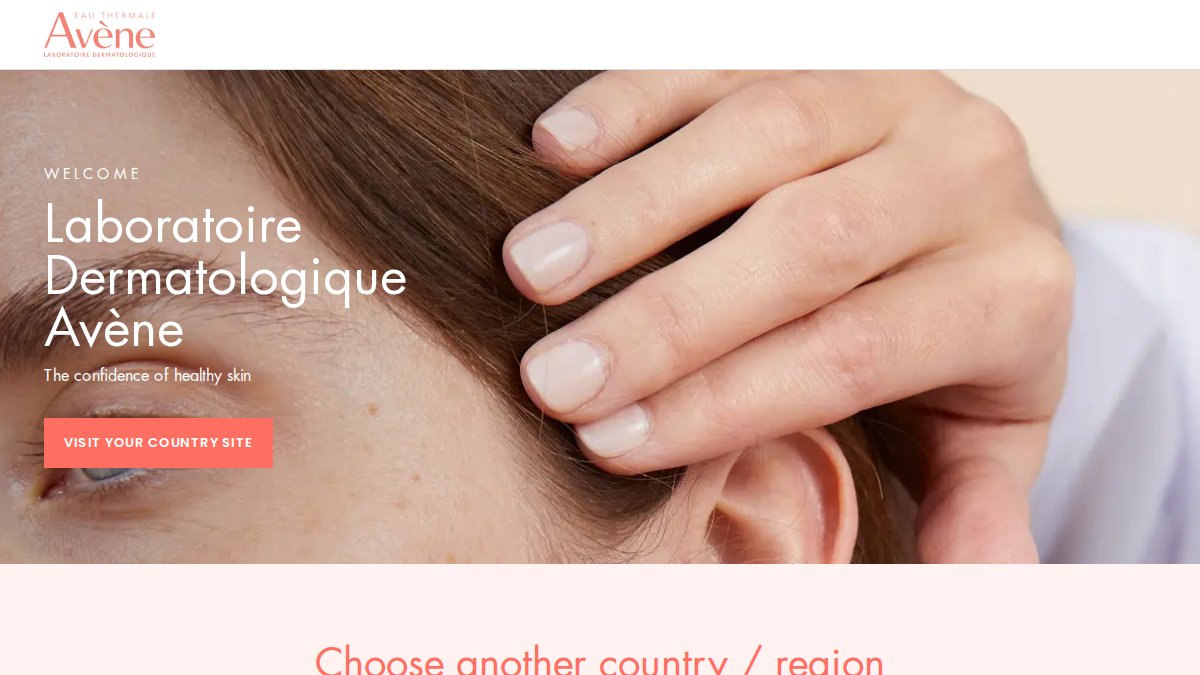 Screenshot of eau-thermale-avene.com interface