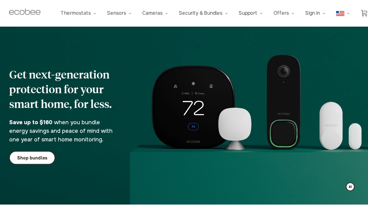 Screenshot of ecobee.com interface