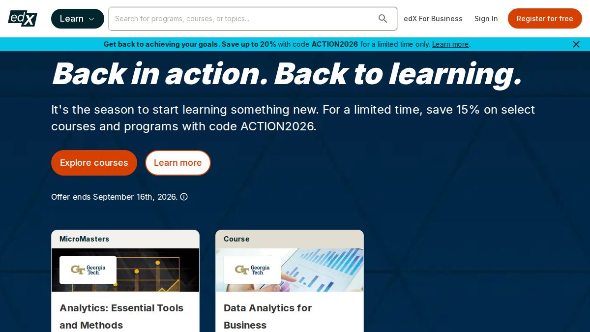 Screenshot of edx.org interface