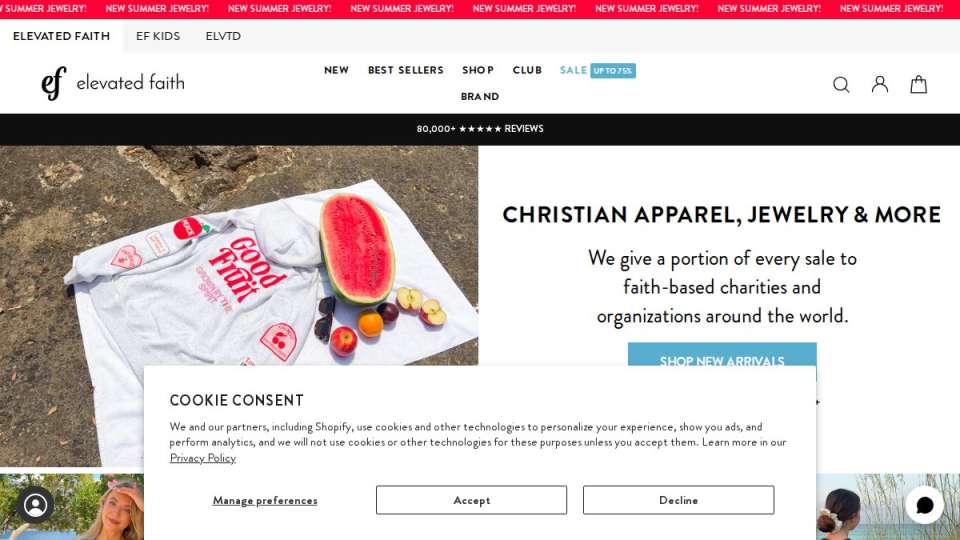 Screenshot of elevatedfaith.com interface