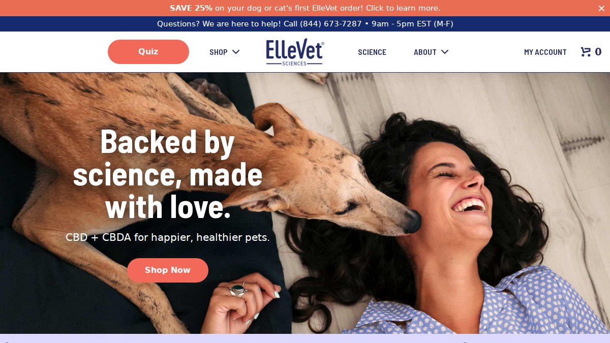 Screenshot of ellevetsciences.com interface