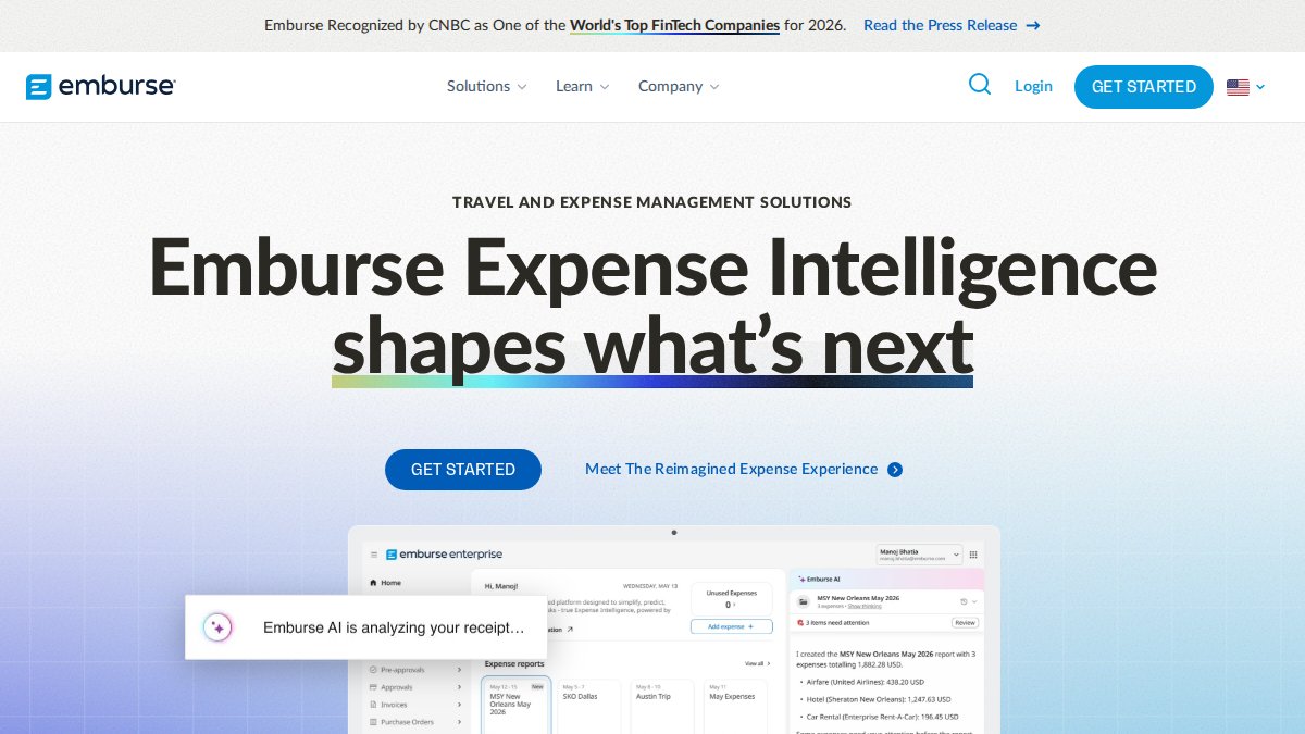 Screenshot of emburse.com interface