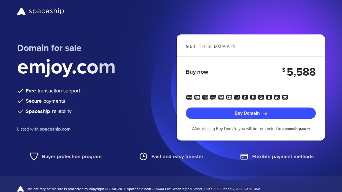 Screenshot of emjoy.com interface