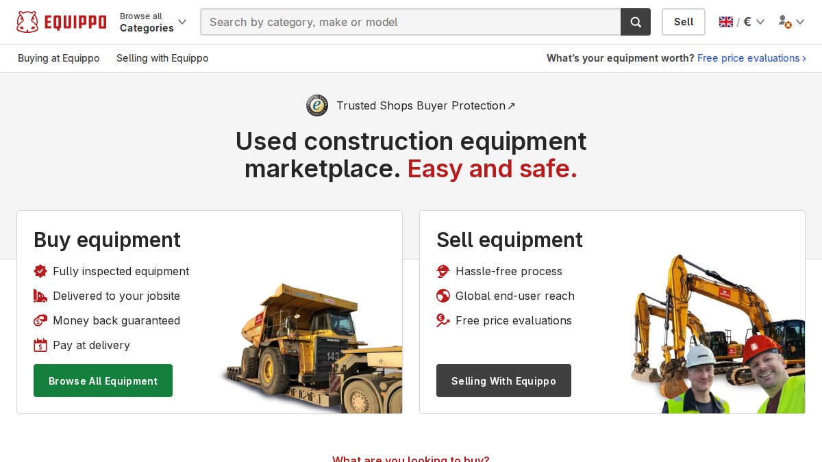 Screenshot of equippo.com interface