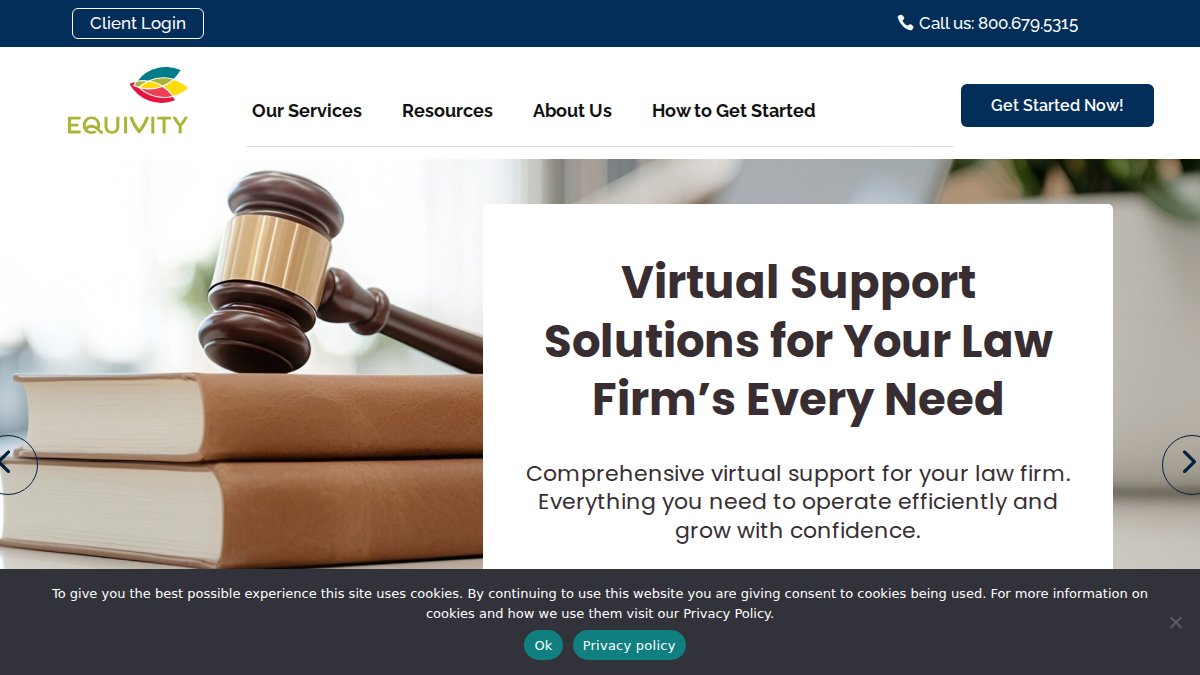 Screenshot of equivityva.com interface