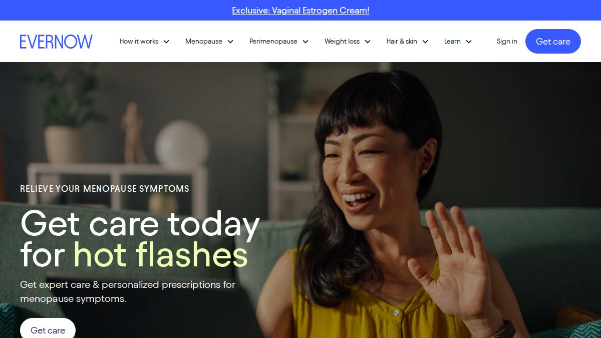 Screenshot of evernow.com interface