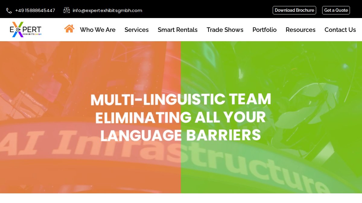 Screenshot of expertexhibitsgmbh.com interface