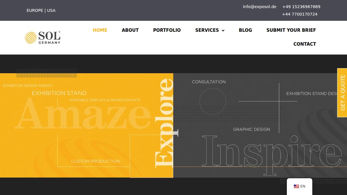 Screenshot of exposol.de interface