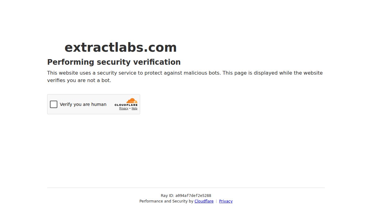Screenshot of extractlabs.com interface