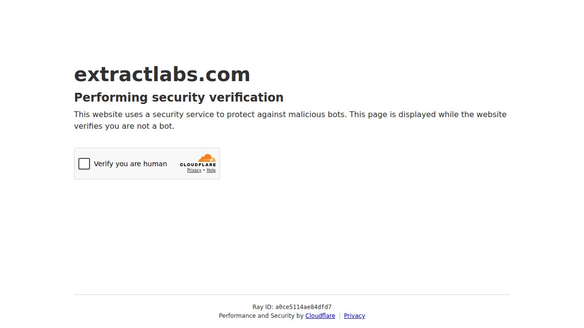 Screenshot of extractlabs.com interface