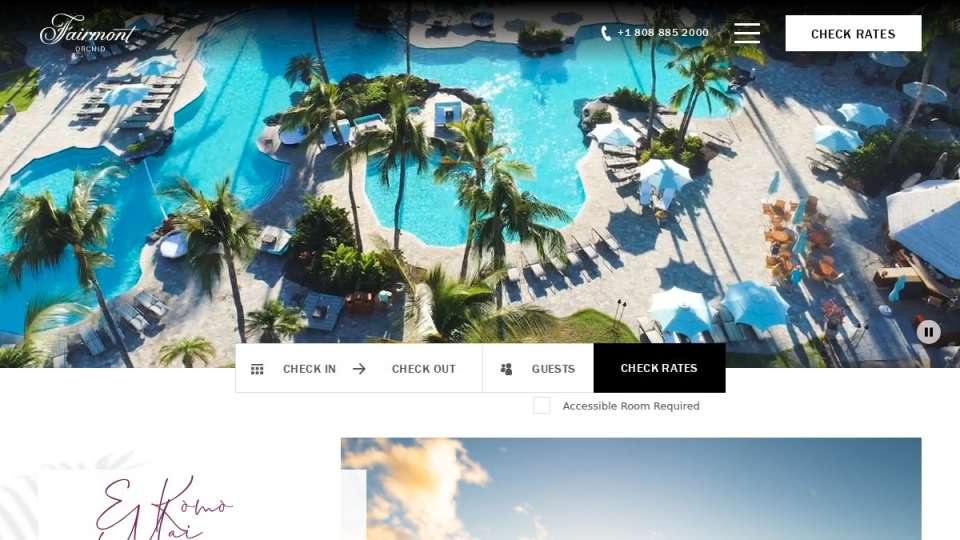 Screenshot of fairmontorchid.com interface