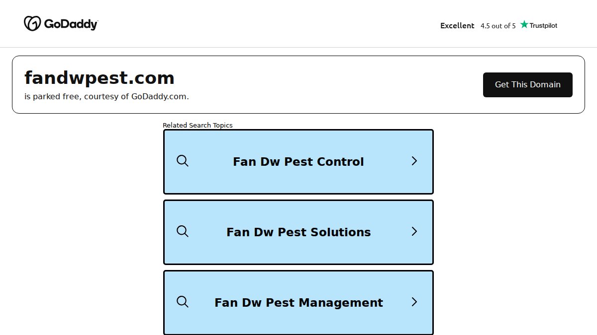 Screenshot of fandwpest.com interface