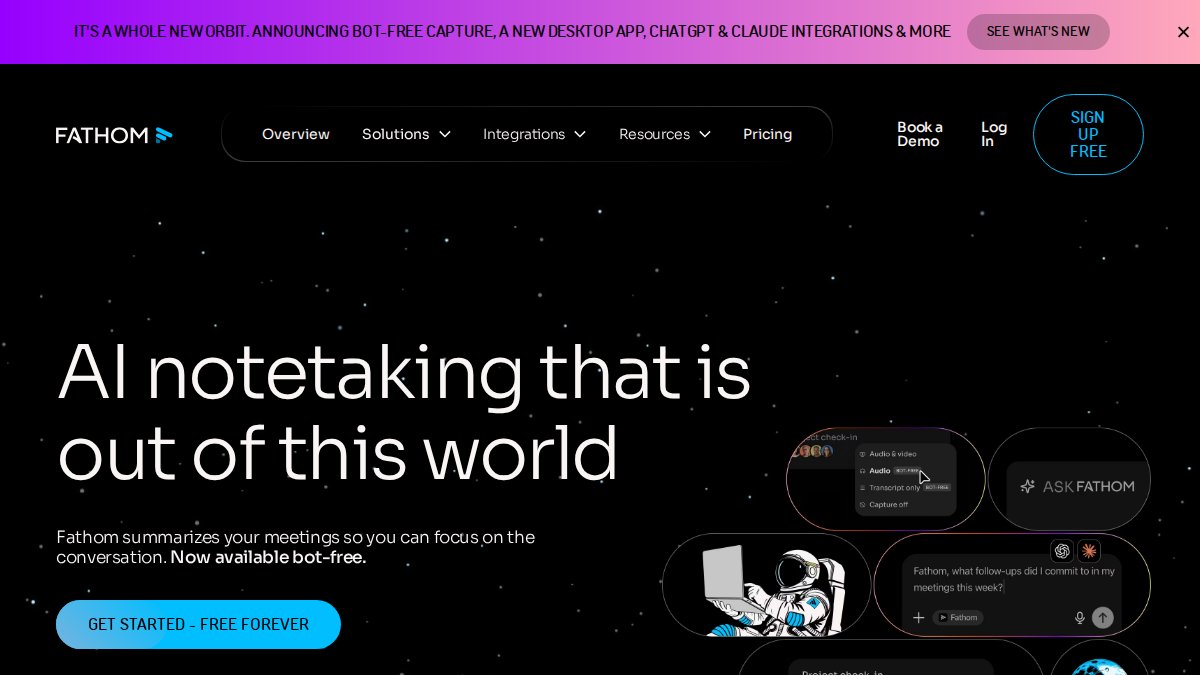 Screenshot of fathom.video interface