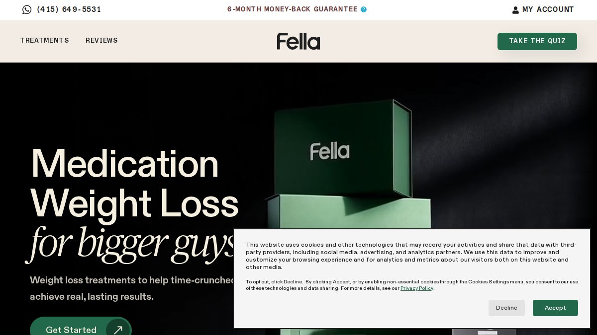 Screenshot of fellahealth.com interface