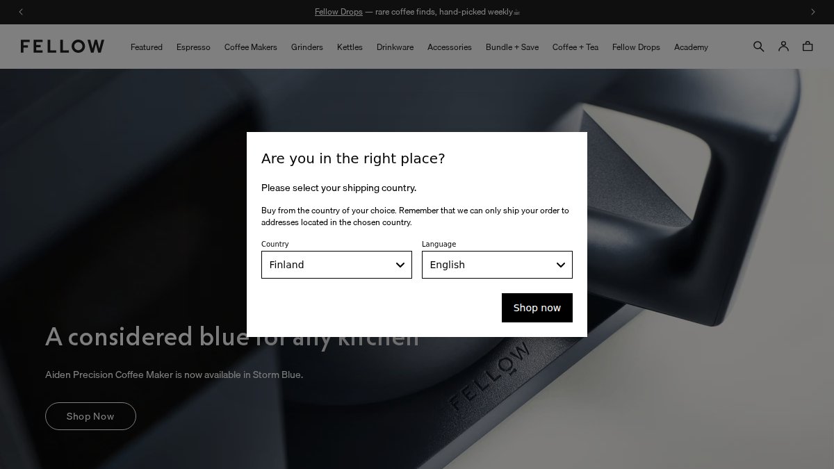 Screenshot of fellowproducts.com interface