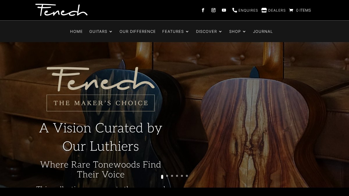 Screenshot of fenechguitars.com.au interface