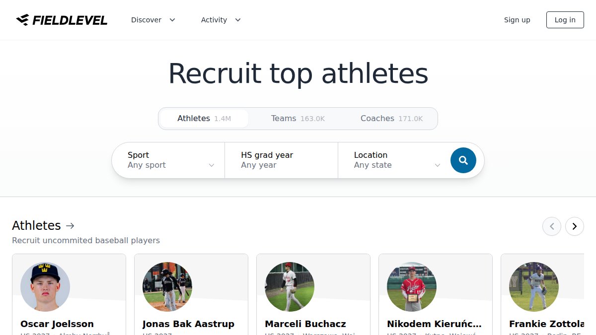 Screenshot of fieldlevel.com interface