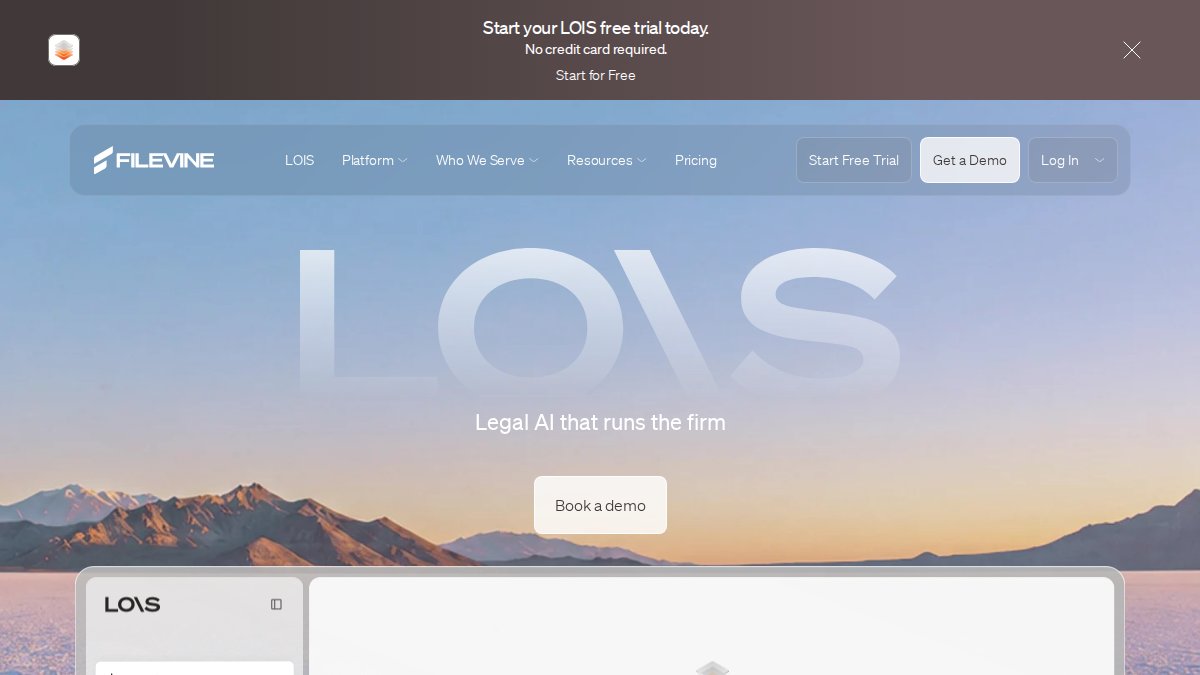 Screenshot of filevine.com interface
