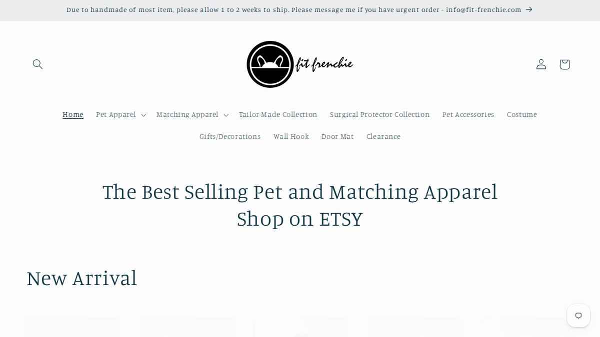 Screenshot of fit-frenchie.com interface