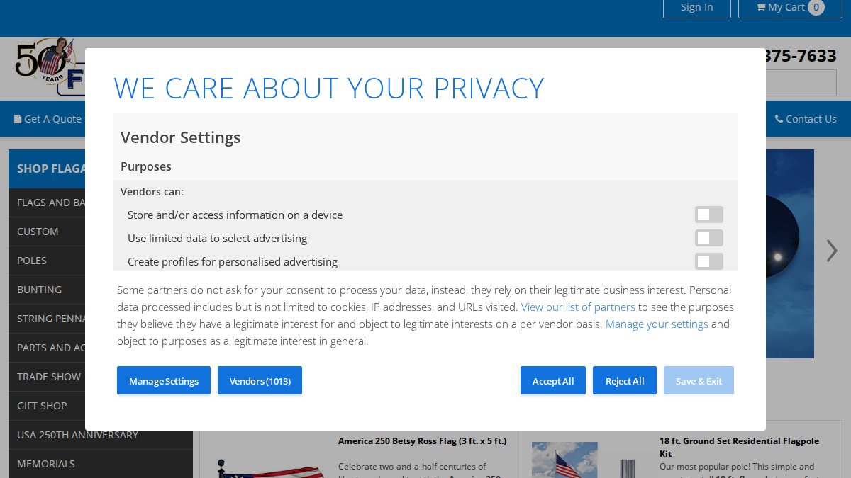 Screenshot of flagandbanner.com interface