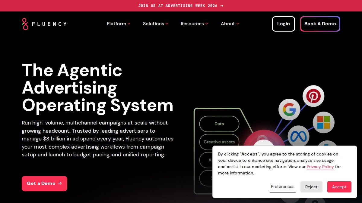 Screenshot of fluency.inc interface