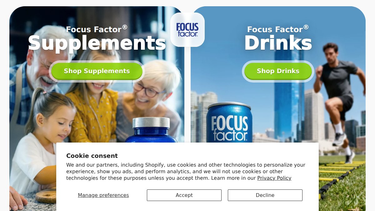 Screenshot of focusfactor.com interface