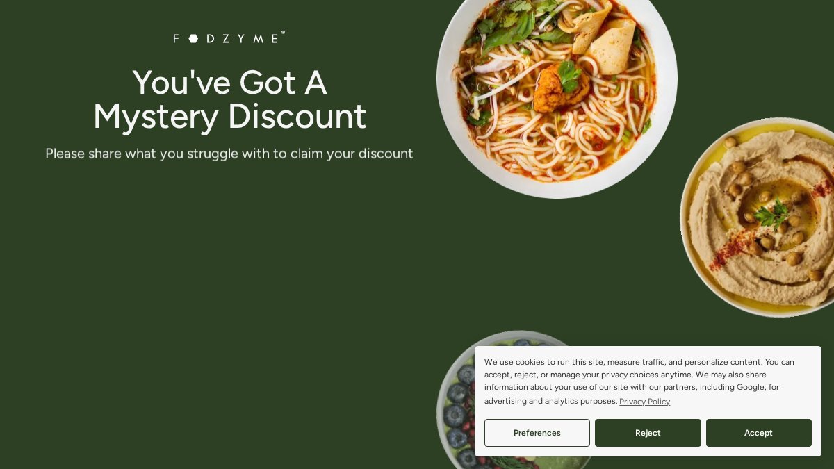 Screenshot of fodzyme.com interface