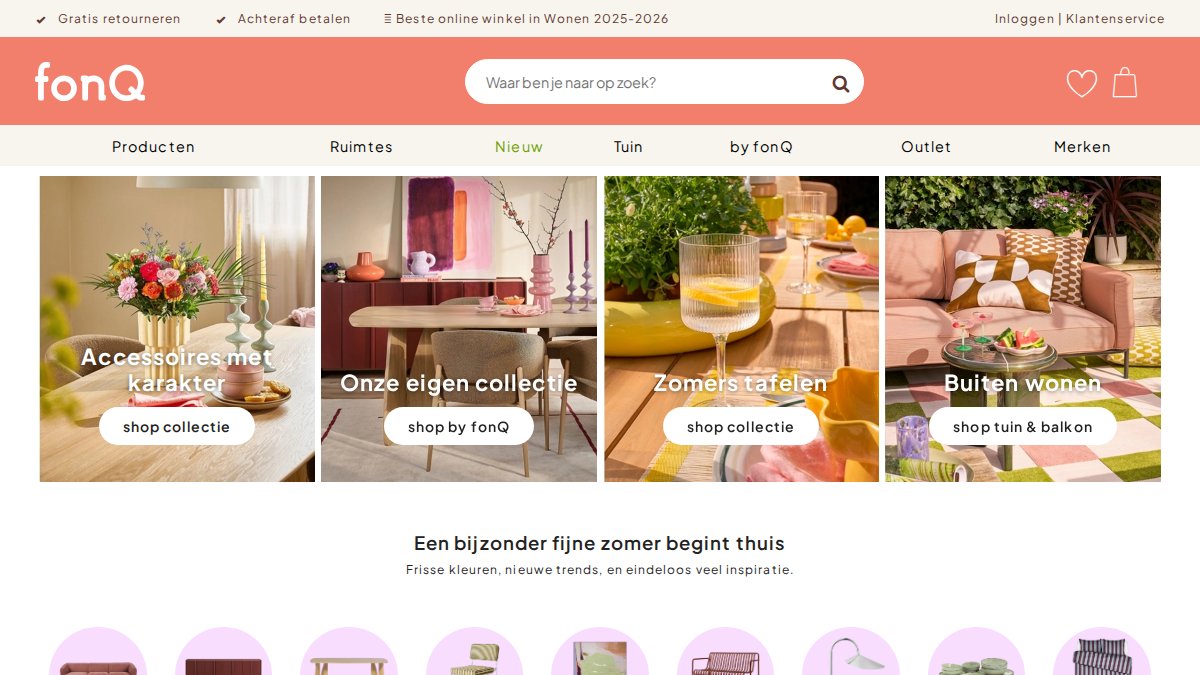 Screenshot of fonq.nl interface